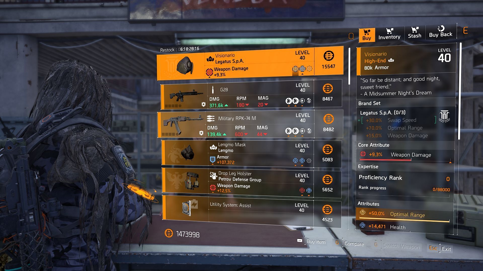 The Division 2 vendor at the Campus (Image via Sportskeeda Gaming || Ubisoft)